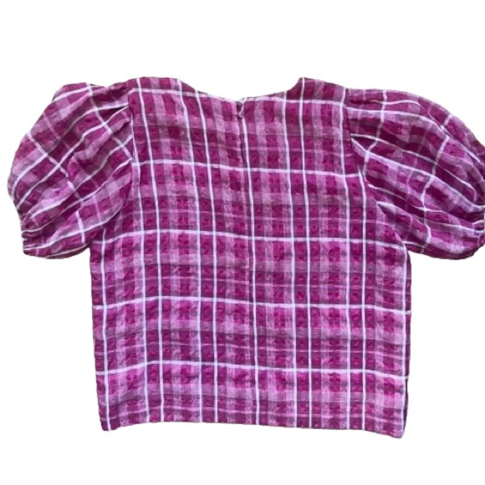 Madewell Plaid Puff Sleeve Top